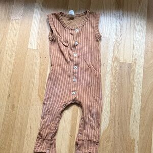 Kate Quinn Mustard and Red Striped Romper